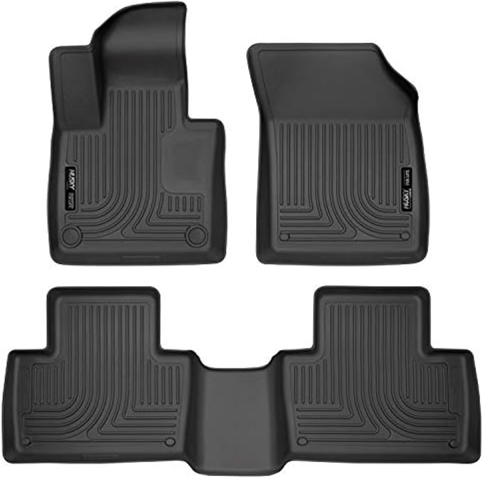 Husky Liners Weatherbeater Floor Mats | Fits 2016-2026 Volvo XC90 (Will NOT Fit Plug-in Hybrid Models) | Front & 2nd Row, 3-pc Black - 95601