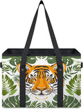Reusable Grocery Bags Heavy Duty Shopping Bags Foldable Large Tote Bags with Long Handles & Hard Bottom