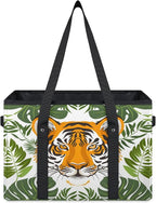 Reusable Grocery Bags Heavy Duty Shopping Bags Foldable Large Tote Bags with Long Handles & Hard Bottom