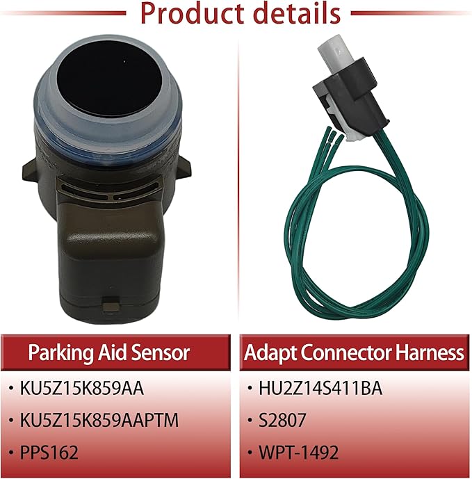 Parking Aid Sensor, Universal Fit Backup Alarm for Ford Bronco, Escape, Expedition, Maverick, Black, 3-Terminal Male Connecto