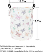 QUEENLALA Large Storage Basket,Laundry Hamper/Bathroom/Home Decor/Collapsible Round Storage Bin,Boys and Girls Hamper/Boxes/C