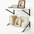 16 inch White Wall Floating Shelves Set of 2 with 2 Picture Frames, 4 x 6 Photo Frame and 5 x 7 Picture Frames