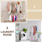 2 Pack Closet Rod Extender Adjustable 16-29 Inches, Double Hanging Organizer Extension for Clothes, Hook-on Storage Bar Adds 