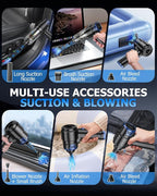 AHNR Handheld Car Vacuum Cleaner Cordless with 16000PA Powerful Suction, 4-in-1 Portable Mini Vacuum Cleaner & Air Duster wit