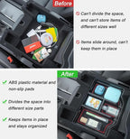 PIMCAR Compatible with 2019-2026 Dodge RAM 1500 2500 3500 Center Console Organizer ABS Plastic Material Interior Accessories Armrest Box Insert Tray (Red Trim)
