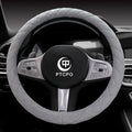 Soft Car Steering Wheel Cover for Sedan, SUV, Warm Luxury Velvet, Odorless, Universal, Anti Slip, Summer Winter, Gray, Standa