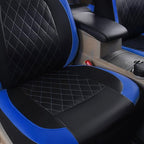 Universal Deluxe Pu Luxury Vinyl Faux Leather Car Seat Covers Two Front 6 Pieces Airbag Compatible Fit for Cars SUV Vehicles 