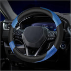 Soft Leather Steering Wheel Cover with Breathable Design and Anti-Slip Grip, Fully Compatible with Tesla, Toyota, Honda, Niss