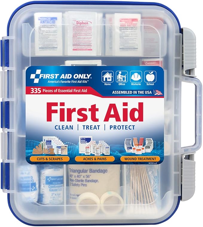 First Aid Only 91247 OSHA-Compliant First Aid Kit, All-Purpose 100-Person Emergency First Aid Kit for Business, Worksite, Hom