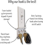 Mount Genie The No-Screwups Key Hook Organizer (Black, 1-Pack): Wall Mount with No Damaging Screws or Tape. Installs in Secon