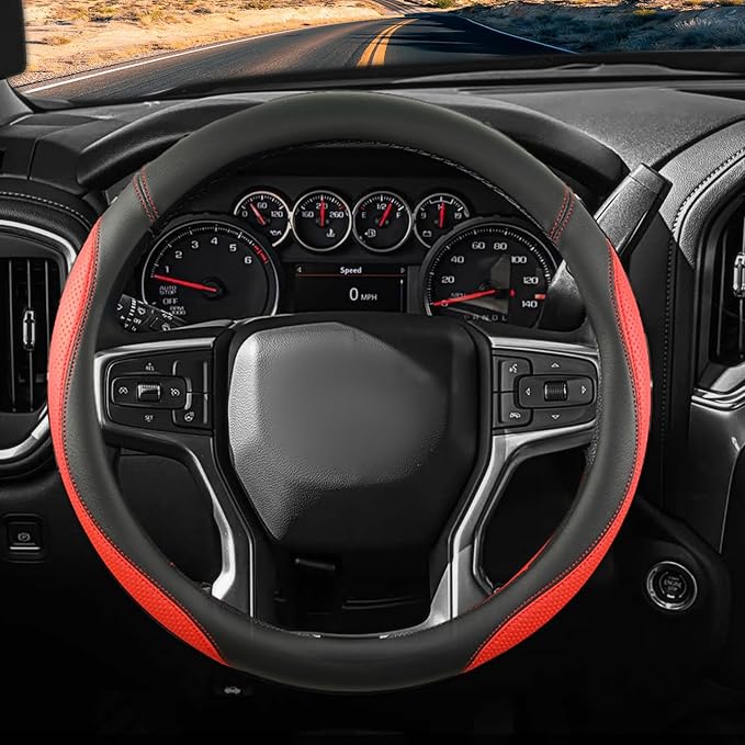 Car Steering Wheel Cover for Chevy Silverado 1500 2500 3500, Chevrolet Steering Wheel Cover for Tahoe, Equinox,Traverse,Color