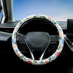 Wild Rose Steering Wheel Cover Auto Jacquard Steering Wheel Protector, Anti-Slip, Breathable, Absorbing Sweat, Universal Car Accessories 14.5–15 inch,Fit for Most Car, Trucks, SUV