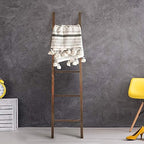 Solid Wood Decorative Ladder - Leaning Blanket Rack for Home Decor Natural Maple
