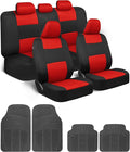 BDK PolyPro Car Seat Covers Full Set Combo with Front and Rear Waterproof All -Weather Car Floor Mats - Universal Fit Automot