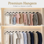 HOUSE DAY Black Velvet Hangers 120 Pack, Premium Clothes Non-Slip Felt Hangers, Sturdy Black Heavy Duty Coat Hanger, Durable 