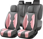 Coverado Car Seat Covers Full Set, Seat Covers for Cars, Front Seat Covers and Back Seat Cover Waterproof Leather Automotive 