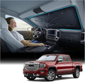 Windshield Sun Shade Umbrella for Sierra - [Vinyl Coating Heat Shield] Protect Car from Sun Rays & Heat Damage Keep Cool and Protect Interior, Spring Structure Edge