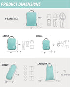 TRIPPED XL Compression Packing Cubes — 7-Piece Set for Checked Luggage | Extra-Large (15.7"×11"×4") + Large + Small + Tube + 