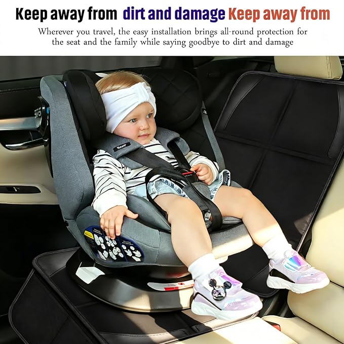 Bacgnyer Car Seat Protector, 1 Pack Carseat Seat Protectors with Thick Padding and Non-Slip Backing, Waterproof 600D Fabric C