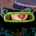 Green Plush Rear View Mirror Cover 3D Frog Eyes Interior Rearview Mirror Decoration Accessories for Car Cartoon Protector Pad Women Soft Warm (Green Frog Eyes)