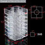 Ikee Design Lipstick Organizer with 53 Slots 360 Degree Rotating Spinning Acrylic Lip Gloss Organizer for Makeup, Lipsticks, 