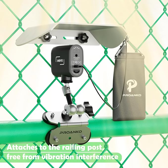 Magnetic Phone Fence Mount with Shade, Game Recording Mounting Kit Compatible with Gamechanger, iPhone, Mevo Start, GoPro, for Recording Baseball,Softball and Tennis Games(MINI)