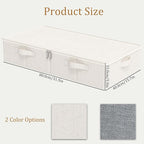 Underbed Storage Bins Drawer, Foldable Under Bed Boxes, Fabric Closet Container with Lid for Organizing Clothes, Sheets, Blan
