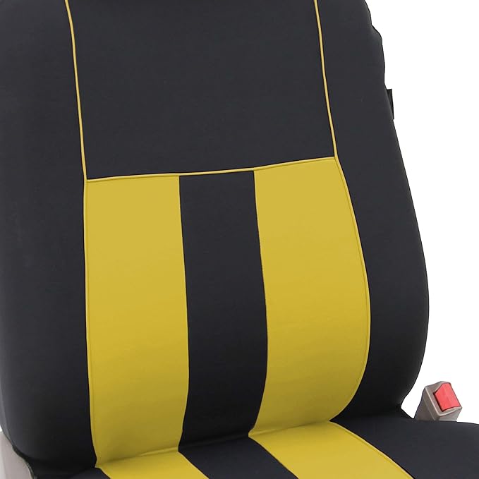 FH Group Car Seat Cover Full Set Striking Striped Car Seat Covers with Front Seat Covers and Rear Split Bench, Universal Fit 