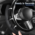 Steering Wheel Cover for BMW 3 4 Series(2021-2024) 5 Series(2020-2023) X5(2019-2020) X7(2020-2025) 328i 320i 330i 325i 528i 535i 530i M3 2 4 7 8 Series X3M X4 X6 XM M2 M4 M5 M8 Z4 i4, Black