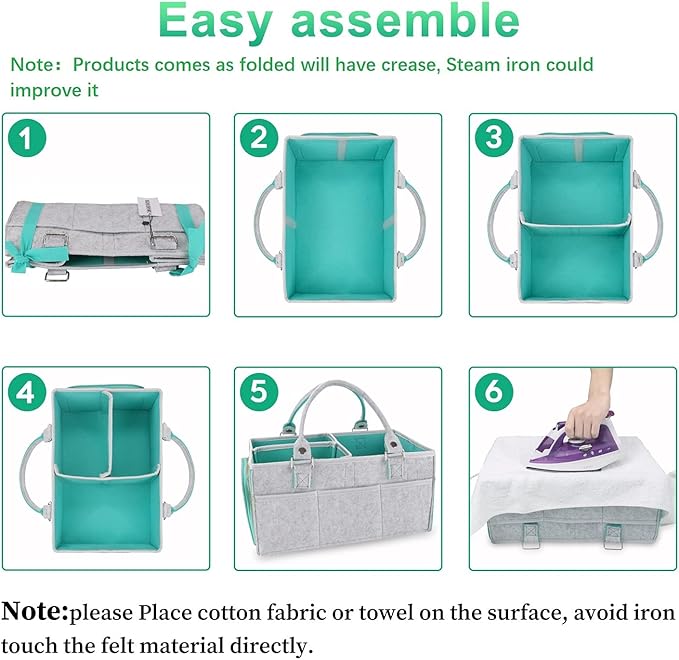 Baby Diaper Caddy Organizer for Boy or Girl Large Nursery Storage Bin Basket Portable Holder Tote Bag for Changing Table and 
