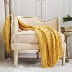 CREVENT Knitted Decorative Throw Blanket for Couch Sofa Chair Bed，Soft Warm Cozy Light Weight for Spring Summer (50''X60'' Mu