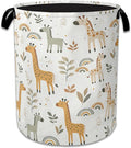 Rainbow Giraffe Laundry Basket Collapsible Laundry Hamper with Handle, Oxford Clothes Toy Storage Bin for Bathroom Bedroom Ro