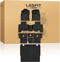 LASFIT Floor Mats&Cargo Mat for Toyota 4Runner 2013-2024 (Only for 5 Seats) Backrest Mats All Weather TPE Mats Custom Fit Floor Liners for Toyota 5th gen 4 Runner 1st & 2nd Row Full Set Car Mats