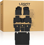 LASFIT Floor Mats&Cargo Mat for Toyota 4Runner 2013-2024 (Only for 5 Seats) Backrest Mats All Weather TPE Mats Custom Fit Floor Liners for Toyota 5th gen 4 Runner 1st & 2nd Row Full Set Car Mats