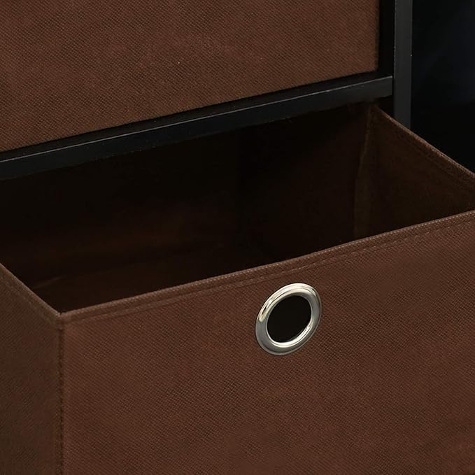 Furinno Basic 3x2 Cube Storage Bookcase Organizer with Bins, Espresso/Brown