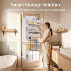 5 Tiers Over Door Organizer with 10 Mesh Side Pockets, 44 lbs Weight Capacity Hanging Storage Organizer with Clear Window Kid