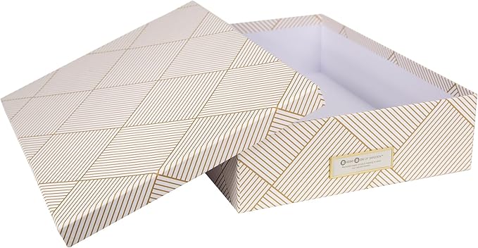 Bigso Oskar Fiberboard Label Frame Document Letter Box for Important Paperwork A4 or Letter Size - Durable Keepsake Box with 