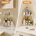 VITVITI 2 Tier Corner Bathroom Counter Organizer, Metal Bathroom Countertop Organizer Shelf Storage, Bath Room Sink Makeup Or