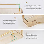 YCIA&DONE Corner Bathroom Counter Organizer, Makeup Organizer for Vanity, Skincare Cosmetic Perfume Tray, Corner Countertop S