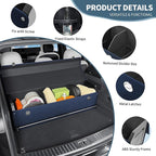 Car Trunk Organizer, Leather Trunk Organizer for Suv with Lid and Push-pull Handle Car Trunk Leather Storage Box Extra Large Ca