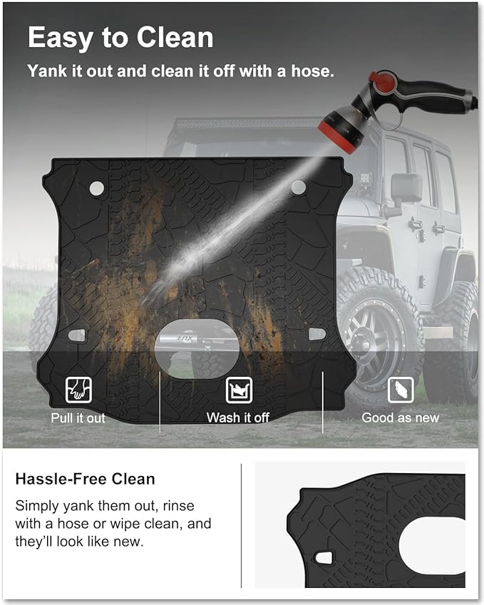 KIWI MASTER Cargo Mat for 2015-2018 Jeep Wrangler JK, OEM Replacement 82214404, Custom Fit All Weather Rear Cargo Liner, Heavy Duty TPE Tray Trunk Mat, Black