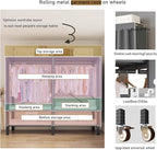 Heavy Duty Portable Wardrobe, Metal Foldable Covered Clothes Rack, 1500LBS, Freestanding Closet System Rolling Garment Rack, 