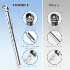 ETENWOLF Pencil Tire Pressure Gauge 6 Pack (10-50PSI, 20-120PSI) with Tire Caps Calibrated to ANSI B40.1 Grade B(2%), Stainless Steel Body, for Cars, Pickups, RVs, Bicycle