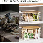 TIDIIABODE 2 Pack Kitchen Organization for Onions,Potatoes - Fruit Basket for Kitchen Counter & Storage Basket,Stackable Stor
