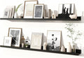 Fun Memories Picture Ledge Shelves Set of 2, 48 Inch Rustic Wall Mounted Floating Shelves with Lip for Home Storage and Décor
