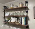Floating Shelves,Wall Mounted Rustic Wood Shelf,Pipe Shelves,Industrial Pipe Shelving with Real Wood Planks 48 inch Industria