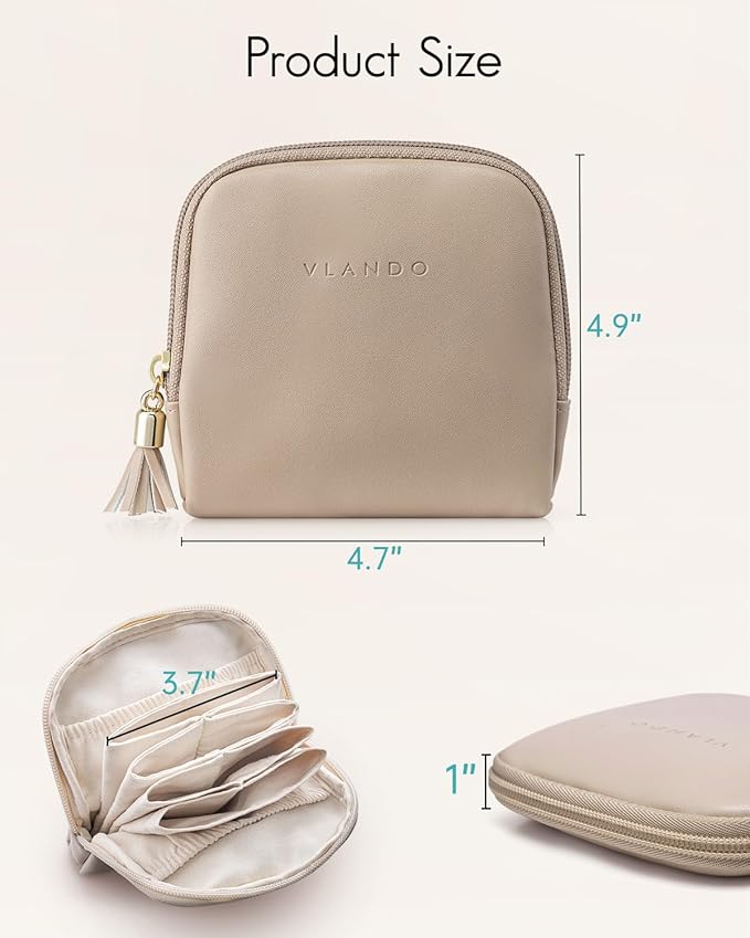 VLANDO Small Jewelry Travel Case,Gifts for Women,Jewelry Pouch Bags with Zipper,Velvet Jewelry Organizer Storage Bag for Brac