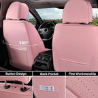 Coverado Car Seat Covers Full Set, Automotive Front and Rear Seat Covers with Backrest, Nappa Leather Car Seat Protectors Wat