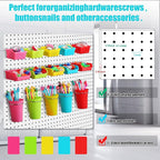 Yookeer 20 Pcs Pegboard Bins and Cups with Hooks and Loops Peg Assortment Organizer Accessories Various Tool Organizer Pegboa