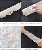 Leather Car Seat Gap Filler Universal for Car Truck SUV to Block The Gap Between Seat and Console Stop Things from Dropping 2 Packs Beige
